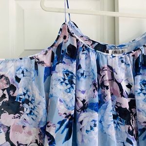 Jennifer Lopez Floral Cold-Shoulder Top